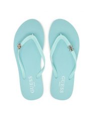 Guess Japonki E6GZ14 BB00F Turkusowy. Niebieskie japonki Guess, z aplikacjami, z syntetyku. Za 179.99 zł.