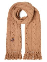 Polo Ralph Lauren szalik wełniany Kobiety Wełna brązowy, ONE SIZE. Brązowe szaliki i kominy Polo Ralph Lauren, bez wzorów, z wełny, eleganckie. Za 599.95 zł.