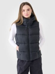4F Bezrękawnik puchowy z wypełnieniem syntetycznym damski - czarny XXL. Czarne kamizelki 4f, xs, bez wzorów, z dzianiny, klasyczne, bez ramiączek, bez kaptura. W wyprzedaży za 139.99 zł.