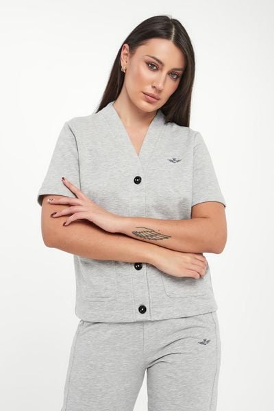 Bluza damska na guziki AERONAUTICA MILITARE. Bluzy Aeronautica Militare, xl, bez wzorów, bez kaptura. W wyprzedaży za 575.20 zł.