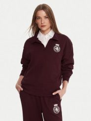Tommy Hilfiger Bluza UW0UW06078 Bordowy Regular Fit. Czerwone bluzy Tommy Hilfiger, m, bez wzorów, z bawełny, bez ramiączek, bez kaptura. Za 279.99 zł.