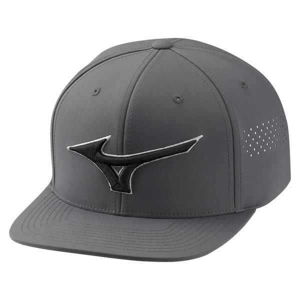 Czapka z daszkiem golf Mizuno Tour Flat Snapback Szary. Szare czapki z daszkiem Mizuno, bez wzorów, sportowe. Za 292.95 zł.