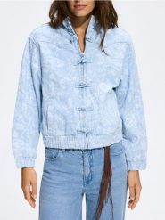 Jeansowa kurtka - niebieski. Niebieskie kurtki Reserved, l, bez wzorów, z bawełny, bez kaptura. Za 259.99 zł.