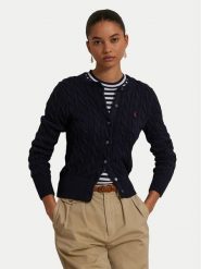 Polo Ralph Lauren Kardigan 211971868008 Granatowy Slim Fit. Niebieskie swetry Polo Ralph Lauren, xxl, bez wzorów, bez ramiączek. Za 1,199.00 zł.