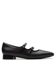 Clarks Półbuty Natalyn Lane 26181929 Czarny. Czarne półbuty wsuwane Clarks, bez wzorów, ze skóry, bez obcasa, na płaskiej podeszwie. Za 219.99 zł.