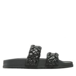 Klapki Roxy. Czarne klapki Roxy, bez wzorów, bez obcasa, bez zapięcia. Za 169.99 zł.