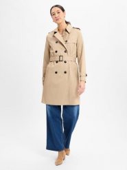 Tommy Hilfiger Trencz Kobiety Bawełna beżowy, 34. Brązowe płaszcze Tommy Hilfiger, bez wzorów, z bawełny, eleganckie, bez kaptura. Za 1,099.95 zł.