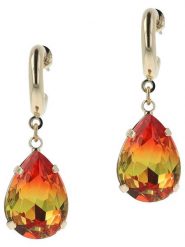 Otazu Pozłacane kolczyki-półkreole z kryształami rozmiar: onesize. Żółte kolczyki Otazu, z kryształem, pozłacane. Za 86.99 zł.