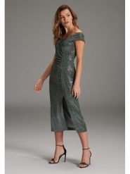 SWING Sukienka w kolorze khaki rozmiar: 38. Brązowe sukienki Swing, bez wzorów, bez kołnierzyka, bez ramiączek, maxi. Za 351.95 zł.