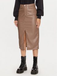 ONLY Spódnica z imitacji skóry Kiri 15324778 Brązowy Regular Fit. Brązowe spódnice ONLY, m, bez wzorów, ze skóry. Za 89.99 zł.