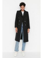 Trendyol Płaszcz przejściowy w kolorze czarnym rozmiar: 40. Czarne płaszcze Trendyol, bez wzorów, z tkaniny, bez kaptura. Za 170.87 zł.