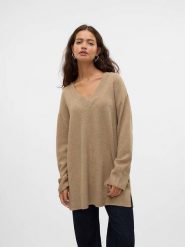 Vero Moda Sweter w kolorze beżowym rozmiar: M. Brązowe swetry Vero Moda, m, bez wzorów, bez ramiączek. Za 70.41 zł.