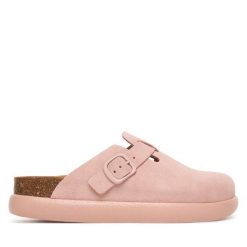 Klapki Scholl. Czerwone klapki Scholl, bez wzorów, bez obcasa, bez zapięcia. Za 463.99 zł.