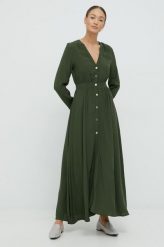 Sisley sukienka kolor zielony maxi prosta. Zielone sukienki Sisley, na co dzień, bez wzorów, bez kołnierzyka, bez ramiączek, maxi, proste. W wyprzedaży za 429.99 zł.