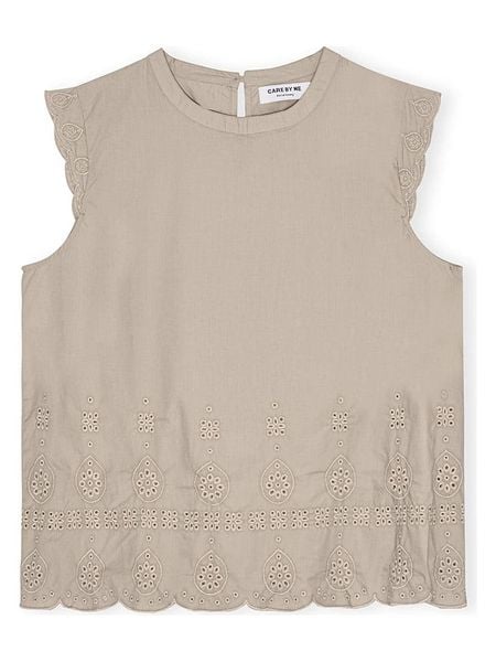 CARE BY ME Top "Flora" w kolorze beżowym rozmiar: L. Brązowe topy CARE BY ME, l, bez wzorów, z bawełny, bez kołnierzyka, bez ramiączek. Za 224.95 zł.