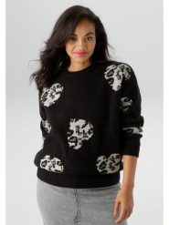 Aniston Sweter w kolorze czarnym rozmiar: 54. Czarne swetry Aniston, bez wzorów, bez ramiączek. Za 83.03 zł.