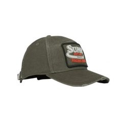 Czapka z daszkiem z logo Superdry. Czarne czapki z daszkiem Superdry, z aplikacjami, z materiału, klasyczne. Za 144.15 zł.