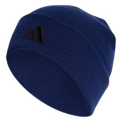 Czapka typu beanie New Logo. Czarne trekkingi adidas, bez wzorów, z dzianiny, bez zapięcia. Za 109.00 zł.