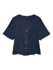 Vero Moda Bluzka w kolorze granatowym rozmiar: L. Niebieskie bluzki Vero Moda, l, bez wzorów, z wiskozy, klasyczne, bez kołnierzyka, bez ramiączek. Za 74.95 zł.
