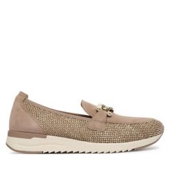 Półbuty Caprice. Brązowe półbuty wsuwane Caprice, bez wzorów, bez obcasa, na płaskiej podeszwie. Za 439.99 zł.