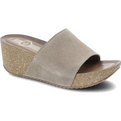 Szare Klapki Lemar Wygodne Buty Na Lato. Szare klapki Lemar, bez wzorów, bez obcasa, na koturnie, bez zapięcia. Za 209.00 zł.