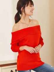 Milan Kiss Sweter w kolorze czerwonym rozmiar: M. Czerwone swetry Milan Kiss, m, bez wzorów, bez ramiączek. Za 120.93 zł.