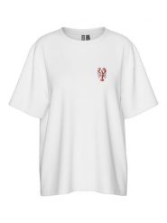 Pieces T-Shirt Tobster 17160811 Biały Oversize. Białe t-shirty Pieces, l, bez wzorów, z bawełny, bez kołnierzyka, bez ramiączek. Za 89.99 zł.