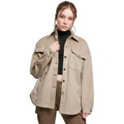 Płaszcz damski duże rozmiary Urban Classics. Zielone płaszcze Urban Classics, bez wzorów, casualowe, bez kaptura. Za 287.75 zł.