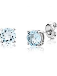 Revoni Złote kolczyki-wkrętki z topazami rozmiar: onesize. Niebieskie kolczyki Revoni, z topazem, złote. Za 674.99 zł.