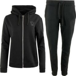 Zestaw damski Athl. dpt Susy Black - bluza z kapturem i spodnie dresowe L. Czarne bluzy z kapturem Erima, l, z aplikacjami, z bawełny, z kapturem, do piłki nożnej. Za 277.99 zł.