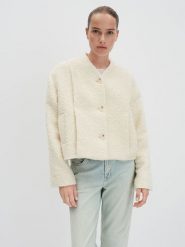 Someday Kurtka pluszowa w kolorze kremowym rozmiar: 40. Brązowe kurtki someday., bez wzorów, z wełny, bez kaptura. Za 217.99 zł.