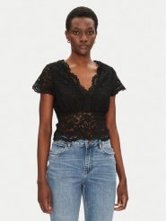 Morgan Bluzka 241-DANSA Czarny Slim Fit. Czarne bluzki Morgan, xl, bez wzorów, z syntetyku, bez kołnierzyka, bez ramiączek. Za 129.99 zł.