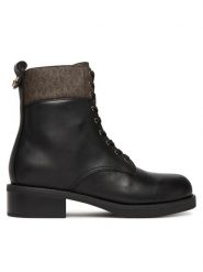 MICHAEL Michael Kors Trzewiki Lyle 40F5LYFB8L Czarny. Czarne botki MICHAEL Michael Kors, bez wzorów, ze skóry, bez obcasa, na płaskiej podeszwie, bez zapięcia. Za 959.99 zł.