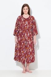 Damskie Szlafrok wzór paisley forma kimona rękaw 3/4 bawełna organiczna. Czerwone szlafroki damskie Ulla Popken, plus size, bez wzorów, z bawełny, bez ramiączek. Za 228.99 zł.