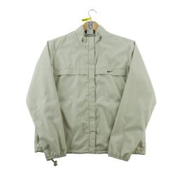 Second life - Kurtka damska z podszewką z siateczki beżowa - Stan dobry. Brązowe kurtki Nike, m, bez wzorów, z dresówki, eleganckie, bez kaptura. Za 164.76 zł.