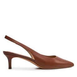 Sandały LAUREN RALPH LAUREN. Brązowe sandały Lauren Ralph Lauren, bez wzorów, bez obcasa, na szpilce, bez zapięcia. Za 629.99 zł.