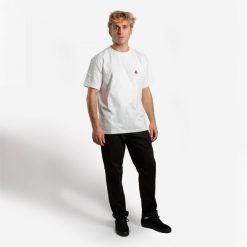Spodnie chinos na deskorolkę CN500 Heavy czarne. Czarne chinosy Decathlon, bez wzorów, z bawełny, sportowe. Za 139.99 zł.