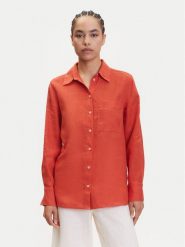 Marc O'Polo Koszula 503 1135 42427 Pomarańczowy Regular Fit. Brązowe koszule Marc O'Polo, bez wzorów, ze lnu, bez kołnierzyka, bez ramiączek. Za 519.99 zł.