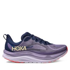 Buty do biegania Hoka. Fioletowe buty treningowe HOKA, bez wzorów, bez zapięcia, do biegania. Za 649.99 zł.