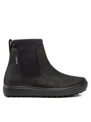 ECCO Botki Soft 7 Tred W GORE-TEX 45046351052 Czarny. Czarne botki ECCO, bez wzorów, z gore-texu, bez obcasa, na płaskiej podeszwie, bez zapięcia. Za 539.99 zł.