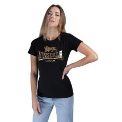 Koszulka damska Lonsdale Bantry. Czarne t-shirty sportowe Lonsdale, bez wzorów, bez ramiączek, na fitness i siłownię. Za 136.50 zł.