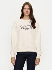 Tommy Hilfiger Bluza Modern WW0WW43574 Biały Regular Fit. Białe bluzy Tommy Hilfiger, l, bez wzorów, z bawełny, bez kaptura. Za 319.99 zł.