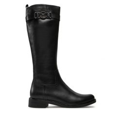Kozaki Caprice. Czarne kozaki Caprice, bez wzorów, bez obcasa, na płaskiej podeszwie, bez zapięcia. Za 819.99 zł.