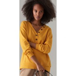 Bluza oversize z guzikami - Żółty. Żółte bluzy Mohito, l, bez wzorów, bez ramiączek, bez kaptura. Za 79.99 zł.