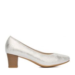 Czółenka Rieker. Szare czółenka Rieker, bez wzorów, bez obcasa, bez zapięcia. Za 319.99 zł.