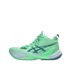 Buty do siatkówki ASICS Metarise 2 Unisexe. Zielone buty treningowe ASICS, bez wzorów, bez zapięcia, do siatkówki. Za 963.65 zł.