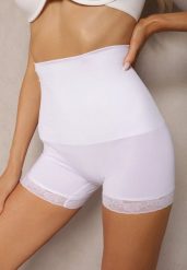 Biała Bielizna modelująca High Waist z Koronką Hivivia. Biała bielizna modelująca Renee, bez wzorów, z koronki, z podwyższonym stanem. W wyprzedaży za 27.99 zł.