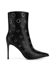 Eva Minge Botki ANWAR-SL9596-203 Czarny. Czarne botki Eva Minge, bez wzorów, bez obcasa, na szpilce, bez zapięcia. Za 419.99 zł.