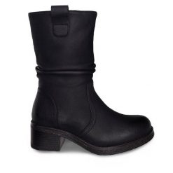 Botki Clara Barson. Czarne botki Clara Barson, bez wzorów, bez obcasa, na słupku, bez zapięcia. Za 169.99 zł.