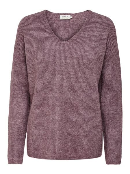 ONLY Sweter "Camilla" w kolorze ciemnofioletowym rozmiar: M. Różowe swetry ONLY, m, bez wzorów, ze splotem, bez ramiączek. Za 100.52 zł.